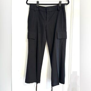 Banana Republic | Black Wool Blend Cropped Cargo Pants